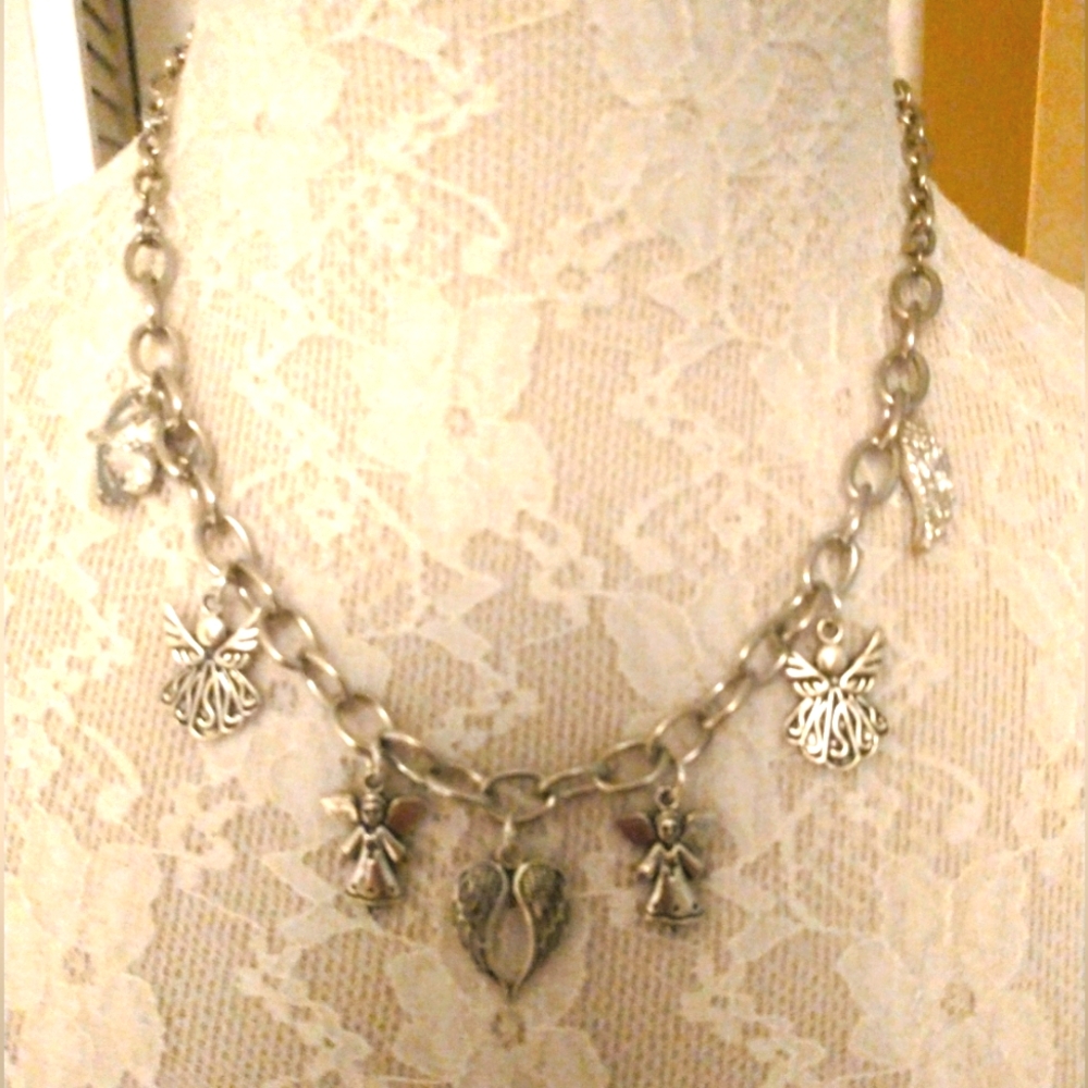 Silver Angel Charm Necklace